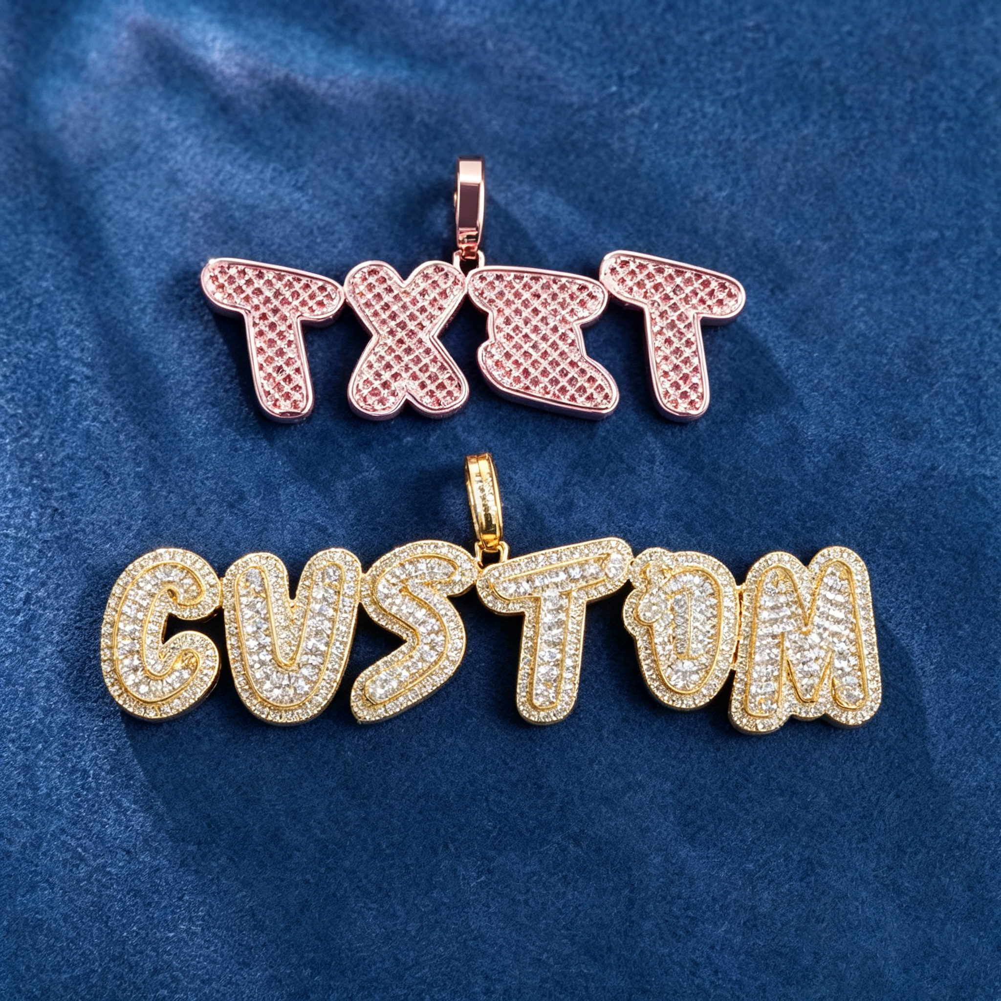Moissanite Custom NICK Letter Combination Pendant