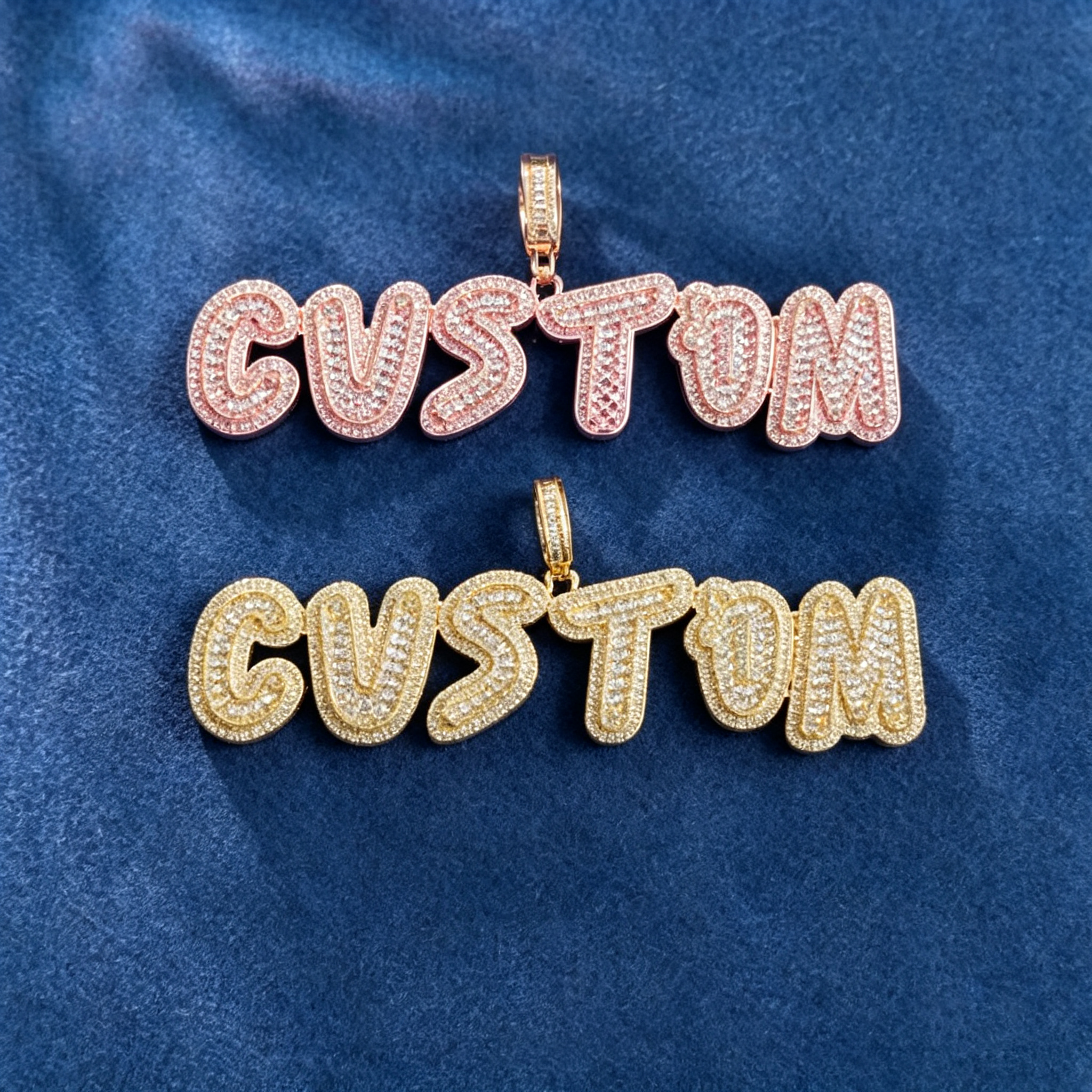 Moissanite Custom NICK Letter Combination Pendant