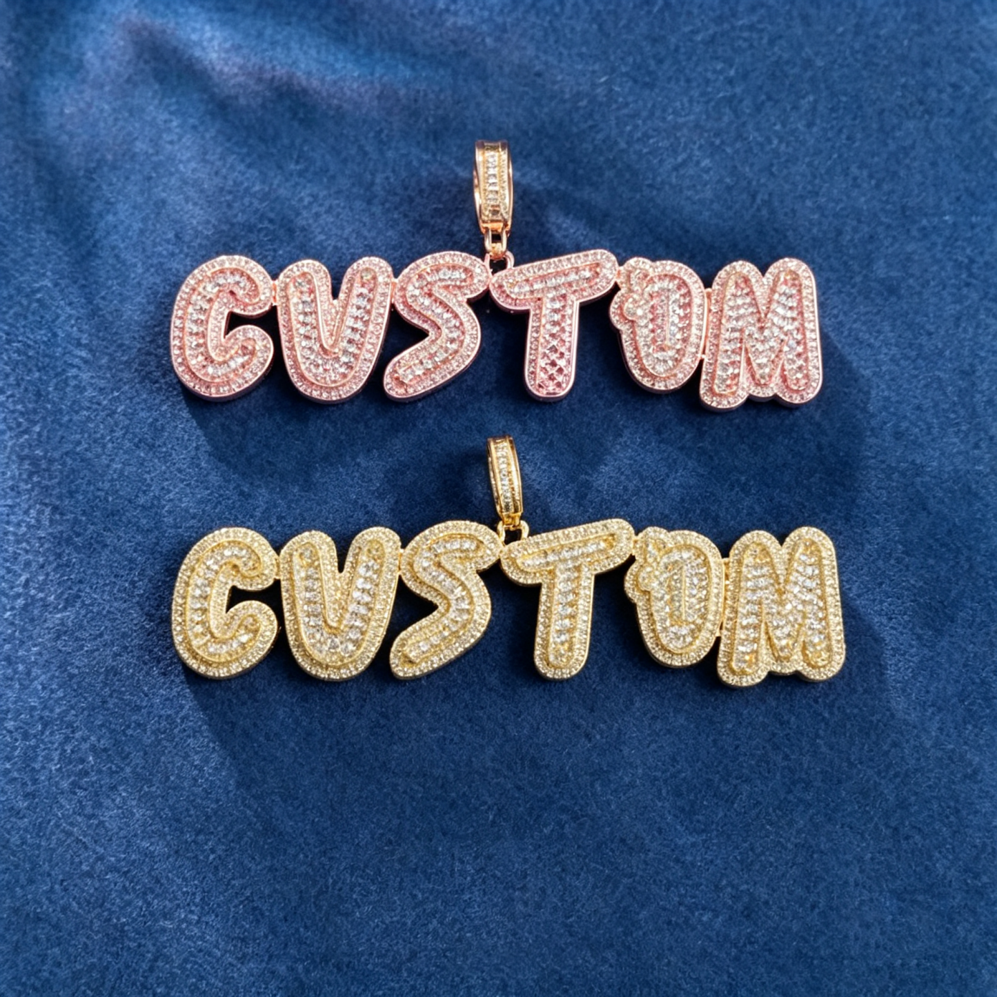 Moissanite Custom NICK Letter Combination Pendant