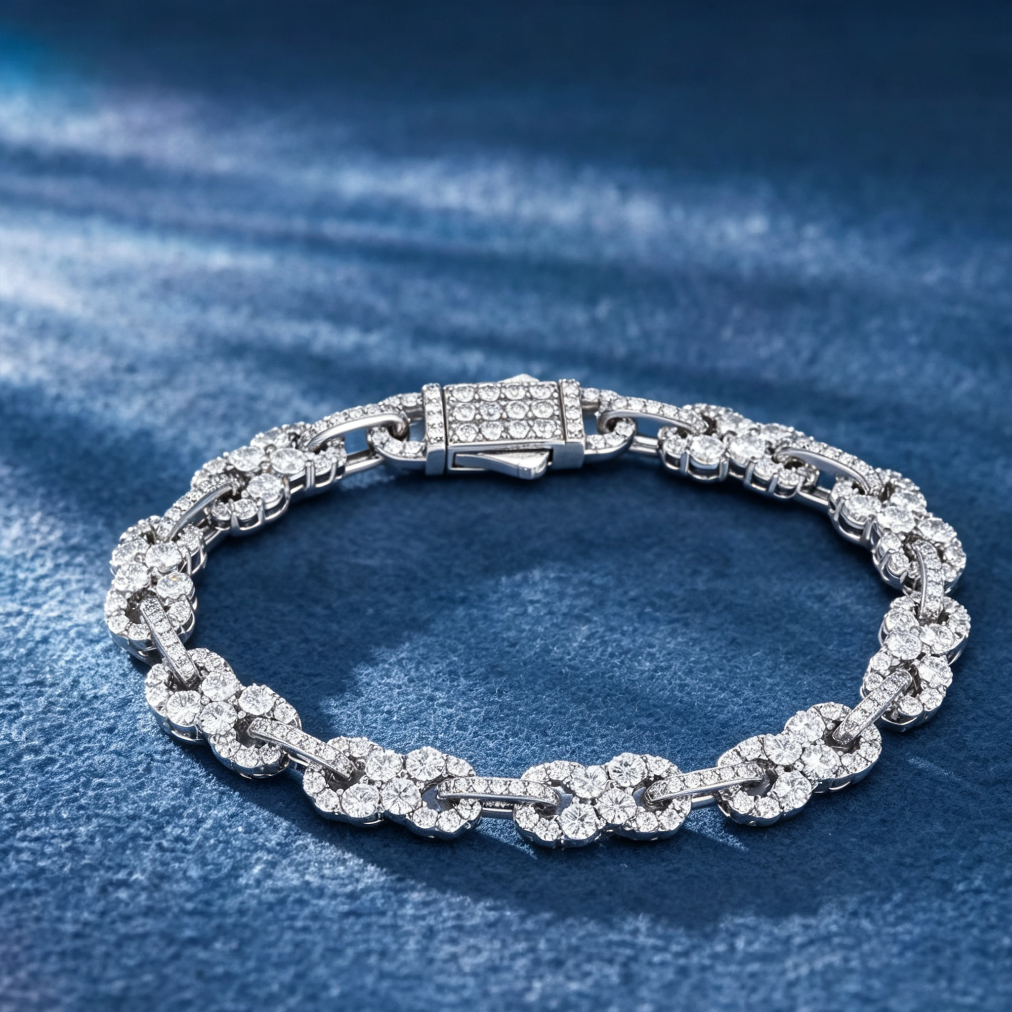 Moissanite Horizontal Figure 8 Infinite Cross Bracelet