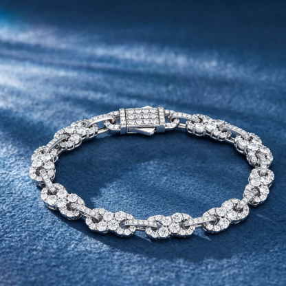 Moissanite Horizontal Figure 8 Infinite Cross Bracelet
