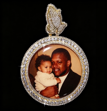Custom Moissanite Photo Frame Pendant