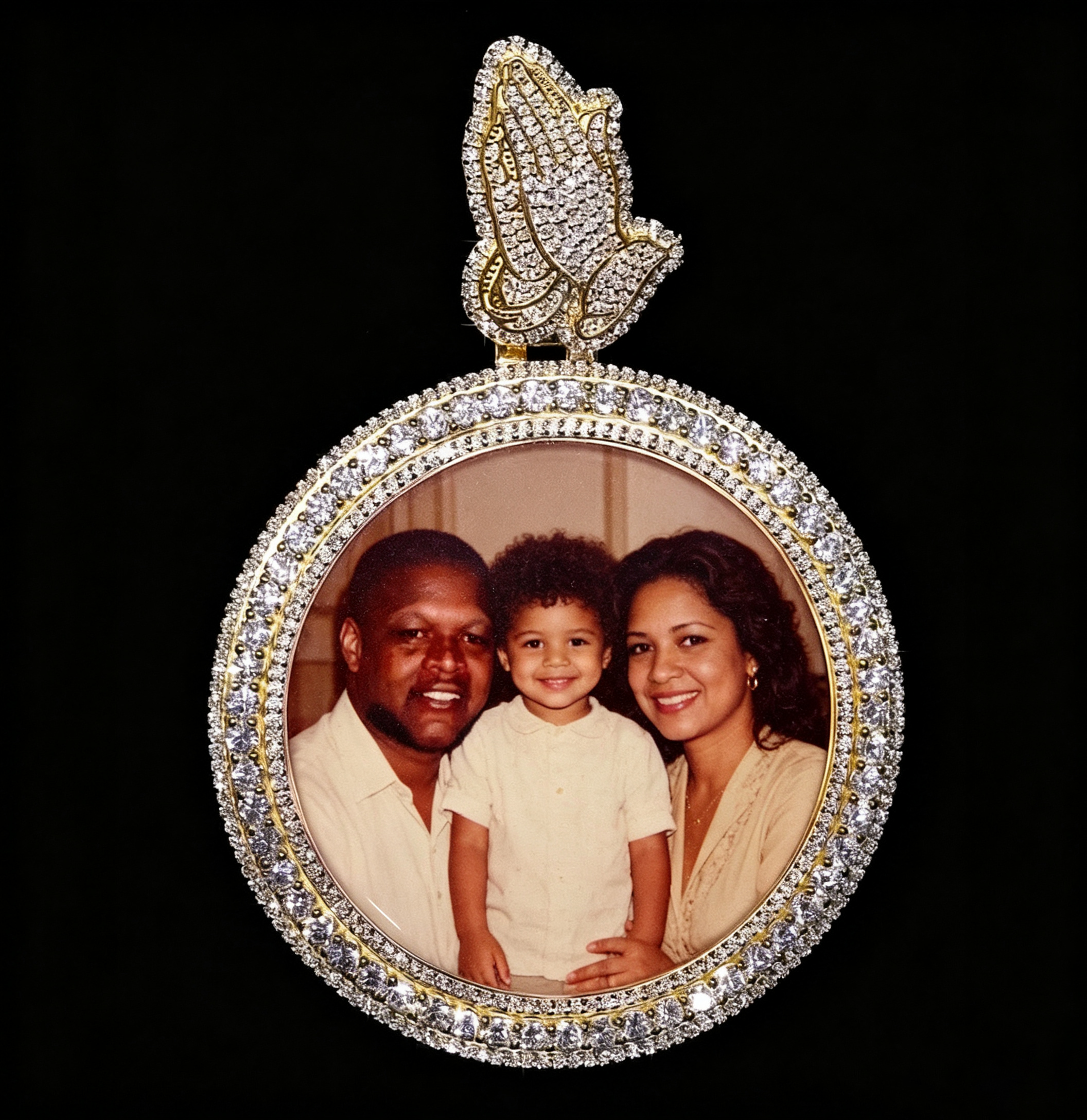 Custom Moissanite Photo Frame Pendant