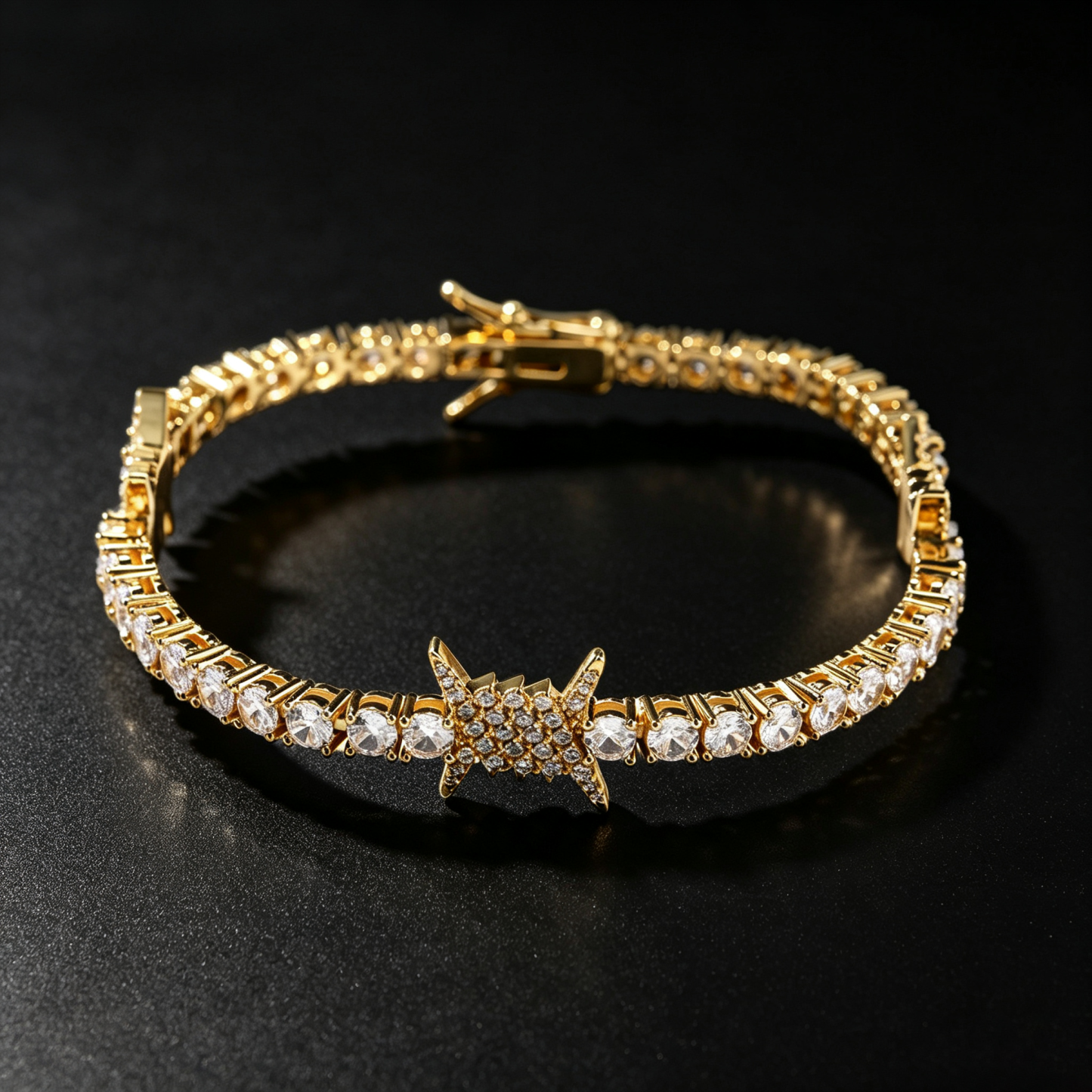 Moissanite Wire-Wrapped Thorn Tennis Bracelet