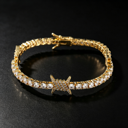 Moissanite Wire-Wrapped Thorn Tennis Bracelet