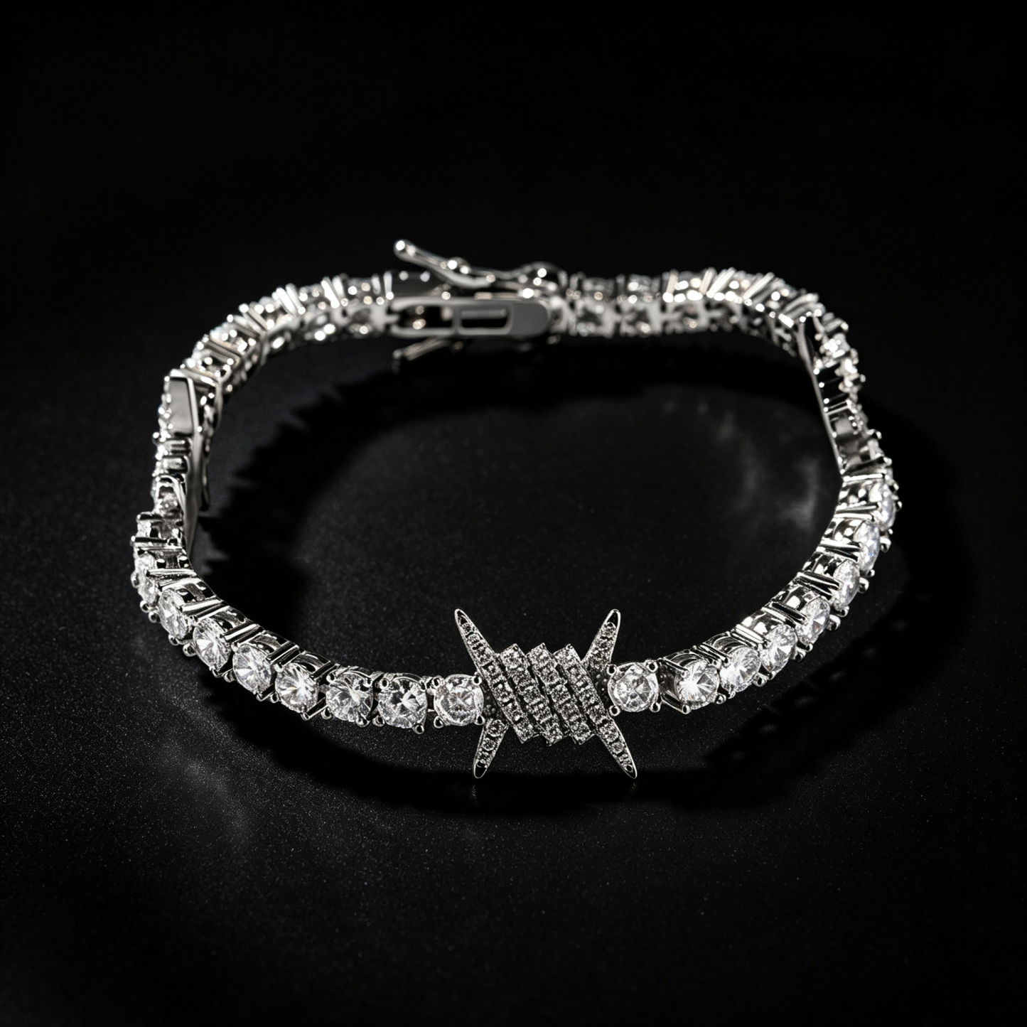 8.6mm Moissanite Baguette Tennis Bracelet