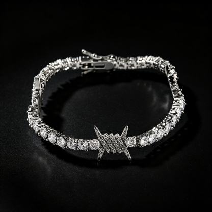 Moissanite Wire-Wrapped Thorn Tennis Bracelet