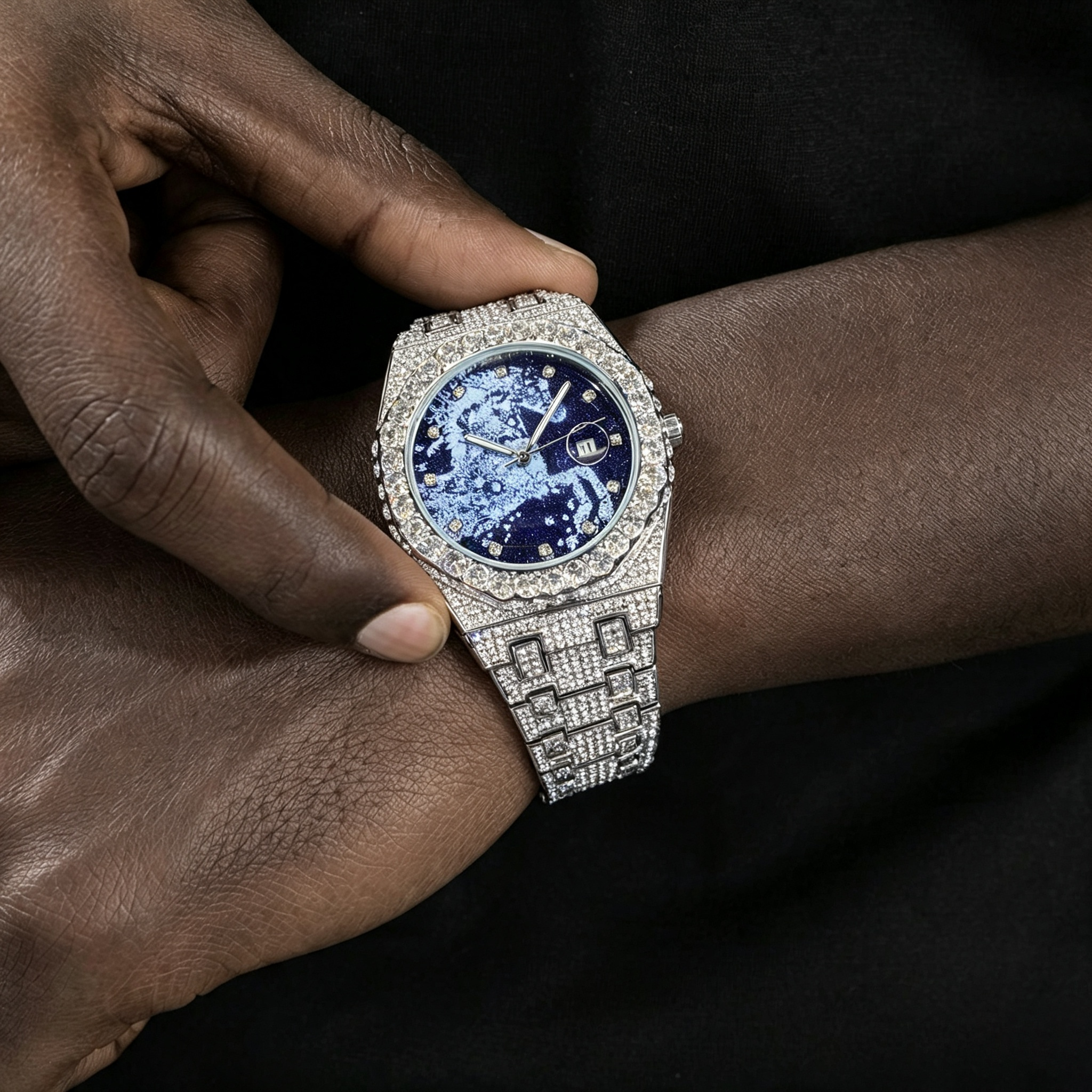Year Horse Starry Sky Horse Motif and Full Moissanite Setting Watch
