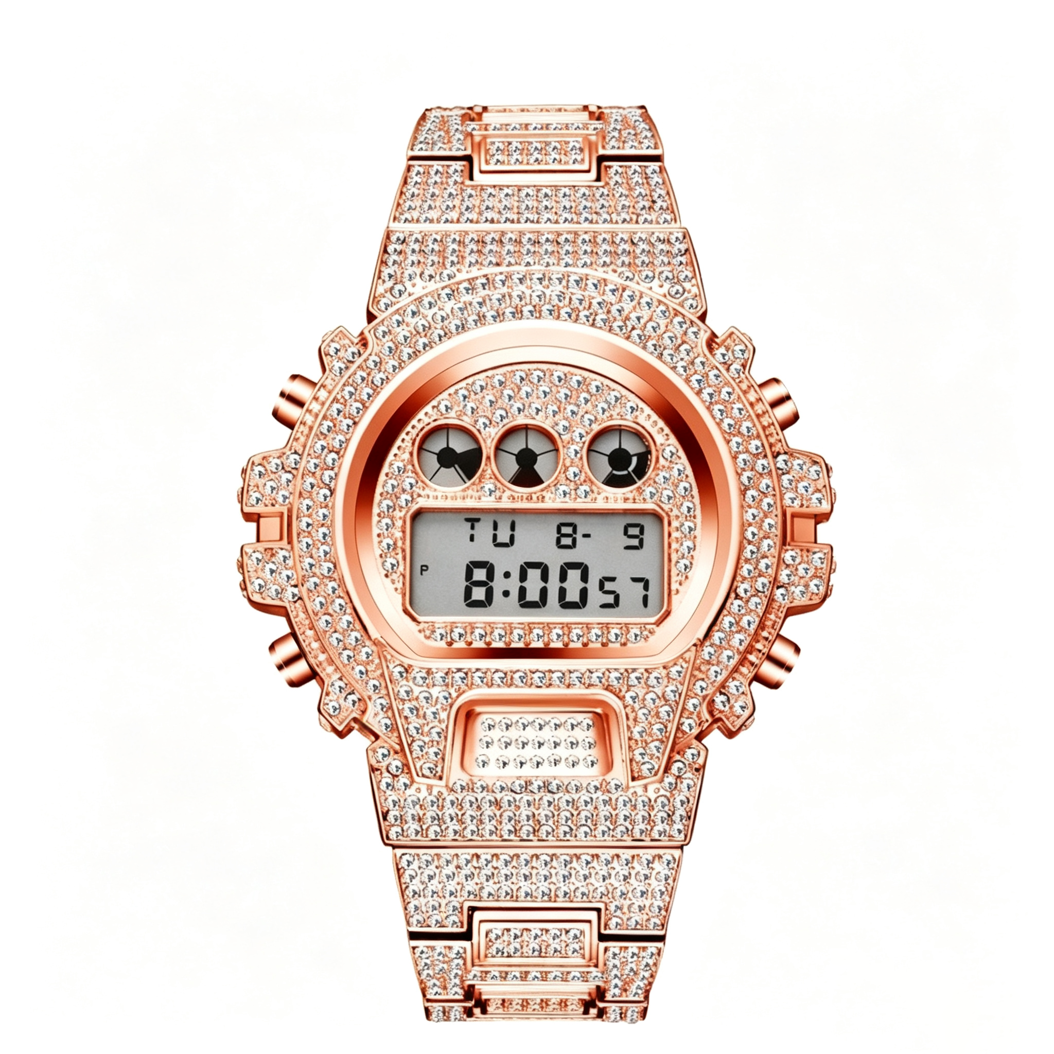 Moissanite Luxury Fashion Electronic Watch with Full Setting