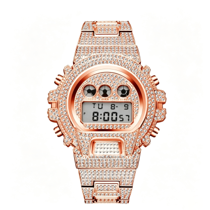 Moissanite Luxury Fashion Electronic Watch with Full Setting