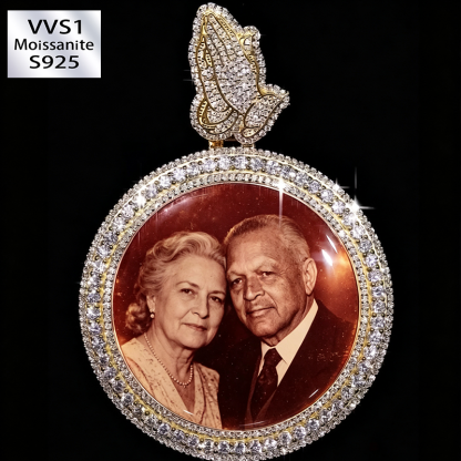 Custom Moissanite Photo Frame Pendant