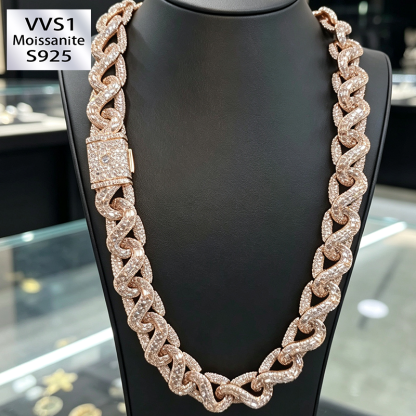 VVS-Grade Brilliant-cut Boissanite Fully Iced-Out Hip-Hop Necklace