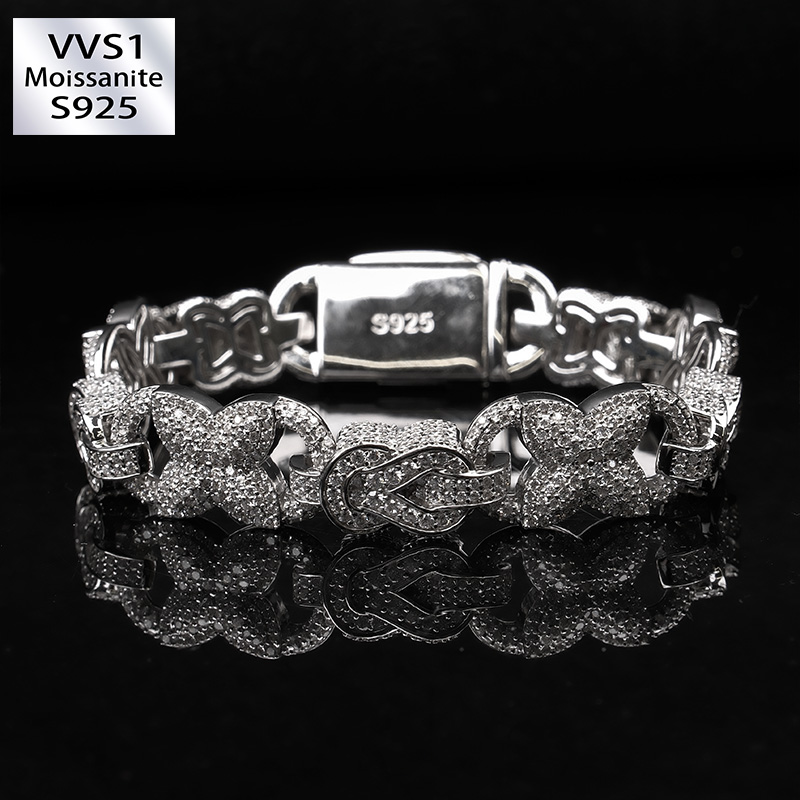 Moissanite Diamond-Shaped Horseshoe Buckle Bracelet