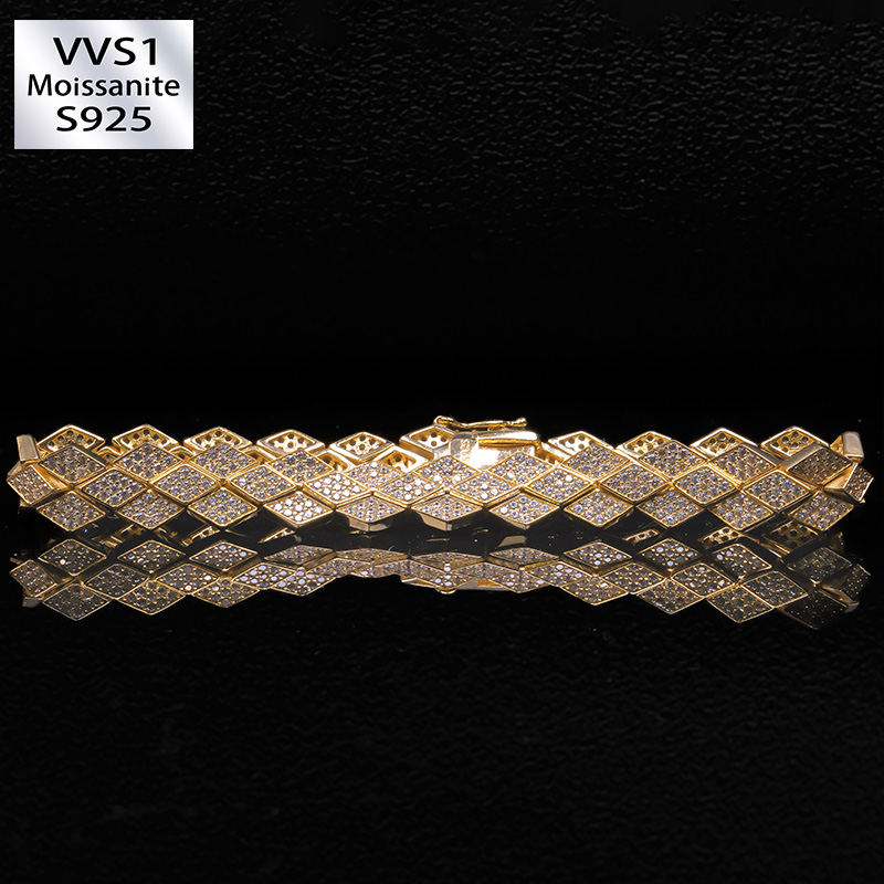 Iced Out Rhombic Moissanite Bracelet