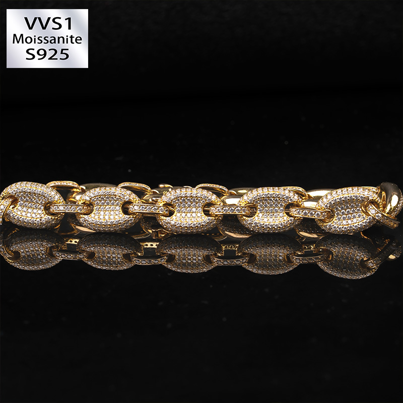 12mm Moissanite Pig Nose Bracelet