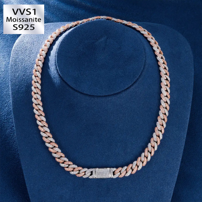 10mm Two-Tone Moissanite Chain
