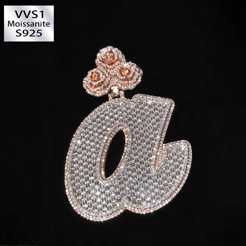 Rose a Emerald Moissanite Pendant