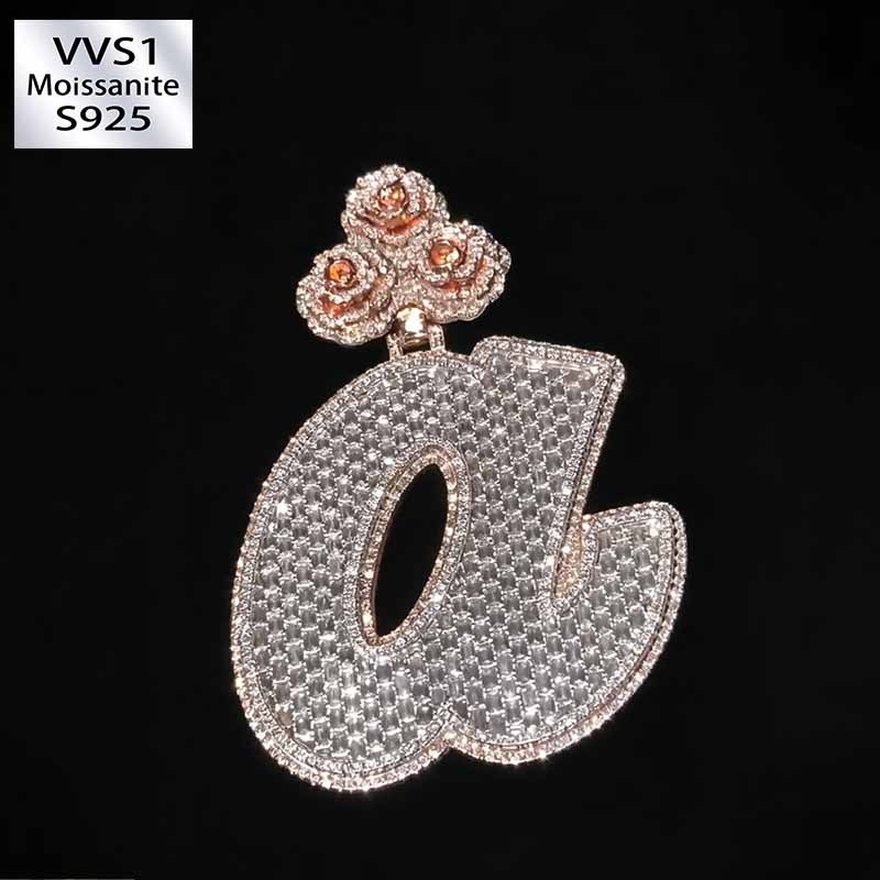 Rose a Emerald Moissanite Pendant
