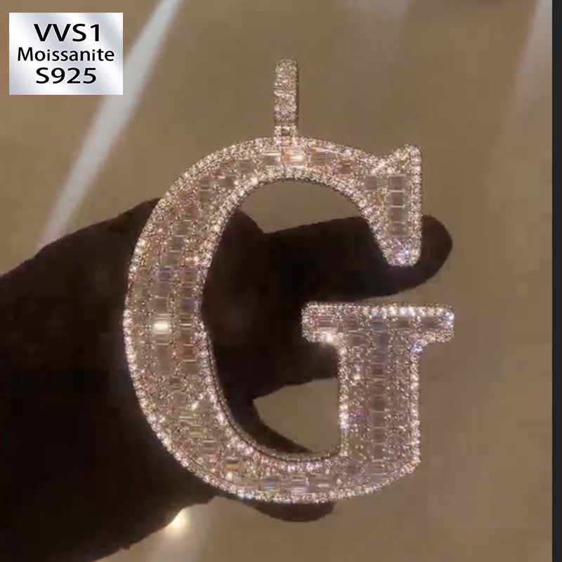 VVS Letter Custom Design Moissanite Pendant