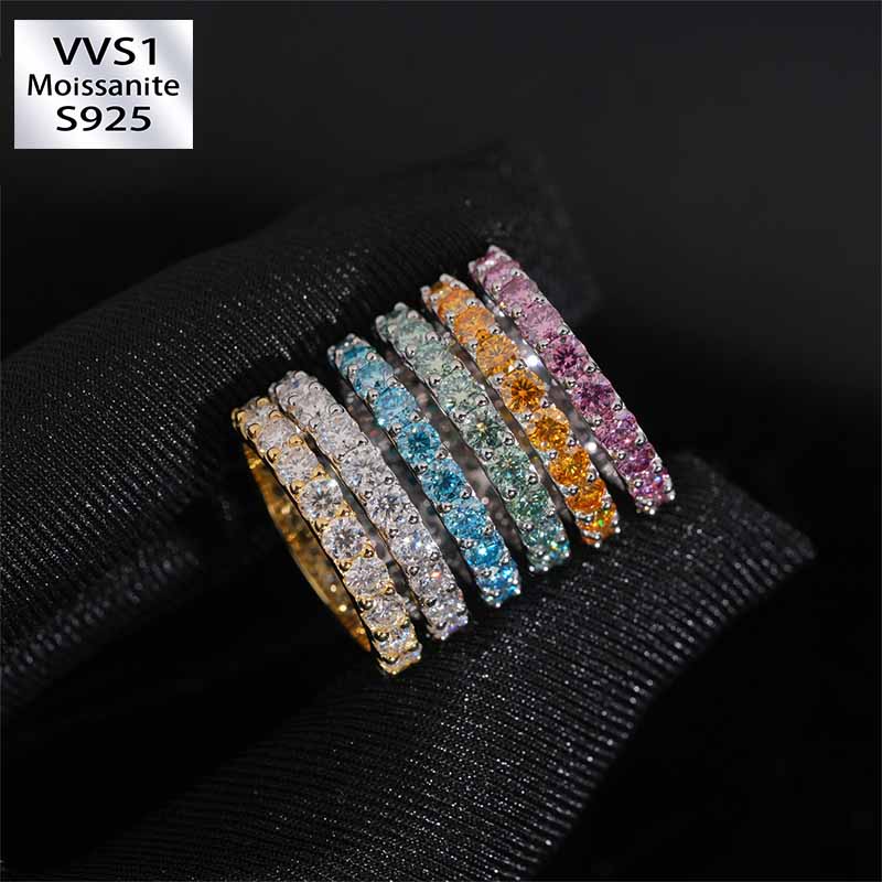 3mm S925 Silver Round Moissanite Ring