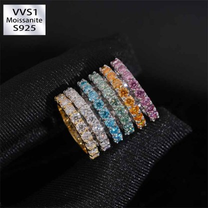 3mm S925 Silver Round Moissanite Ring