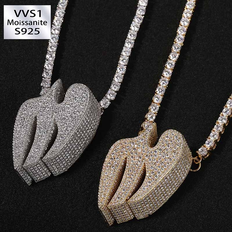 Mosanite Flying Swallow Pendant Chain Set