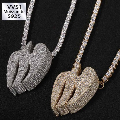Mosanite Flying Swallow Pendant Chain Set