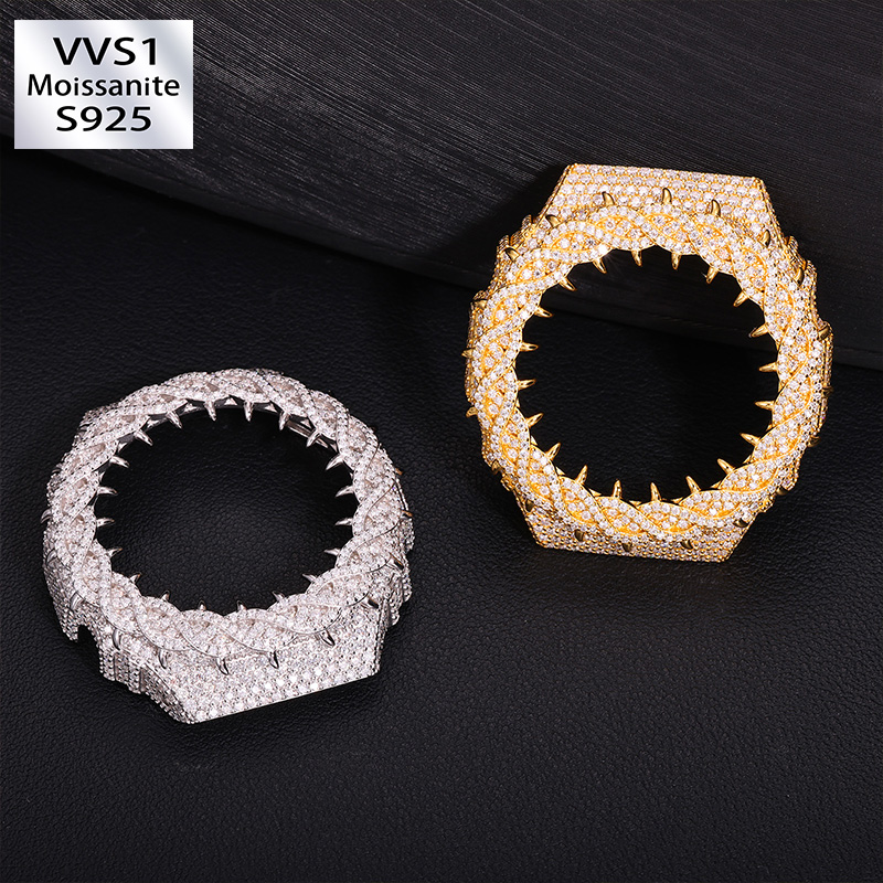 GA2100GB Iced Out Hip-Hop Moissanite Bezel