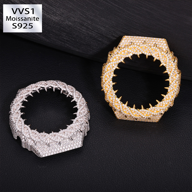 GA2100GB Iced Out Hip-Hop Moissanite Bezel