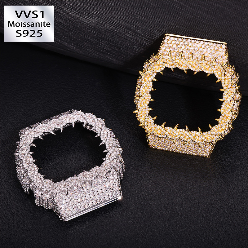 DW-5600 Iced Out Full Moissanite Thorns Watch Bezel