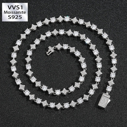 6MM Moissanite Hip-Hop Star Tennis Bracelet Chain