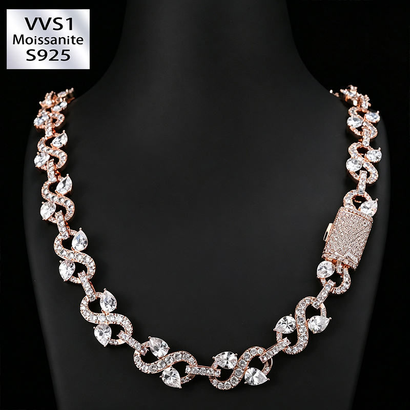 13.5mm Infinity Teardrop Moissanite Necklace