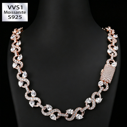 13.5mm Infinity Teardrop Moissanite Necklace