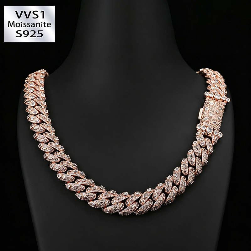 15mm Moissanite Hip-Hop Cuban Chain