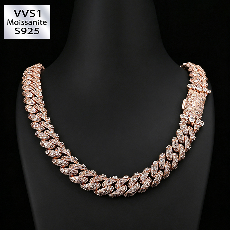 15mm Moissanite Hip-Hop Cuban Chain