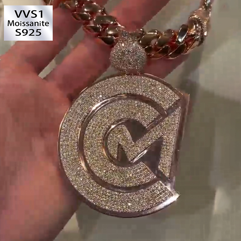 Moissanite Money Dag Symbol Design Pendant