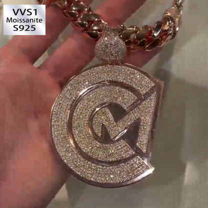 Moissanite Money Dag Symbol Design Pendant