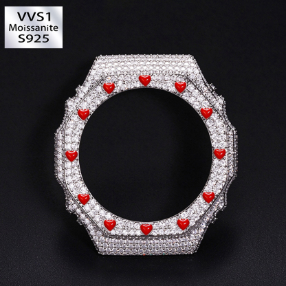 GA2100GB Moissanite Enamel Heart Watch Case Bezel