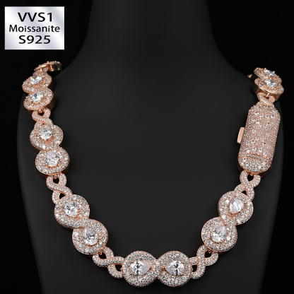 18mm Iced Out Moissanite Infinity Cuban Chain