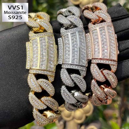 20mm T Square Ice Out Diamond Cuban Chain