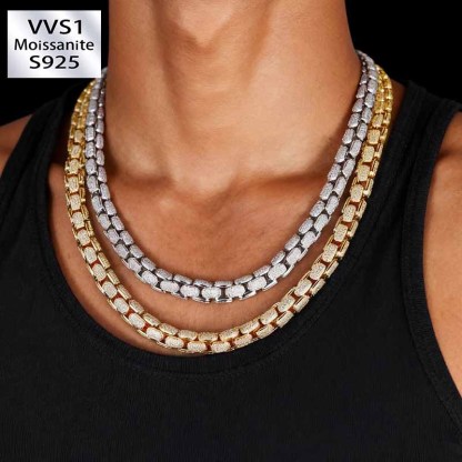 9mm hip-hop punk moissanite Cuban chain