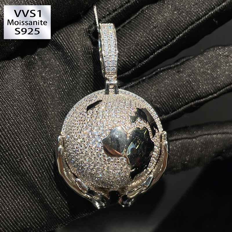 Moissanite Earth-Holding Pendant