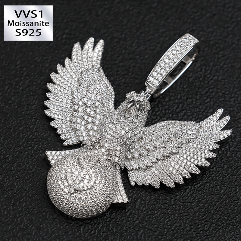 Moissanite Eagle Money Bag Pendant