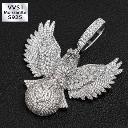 Moissanite Eagle Money Bag Pendant