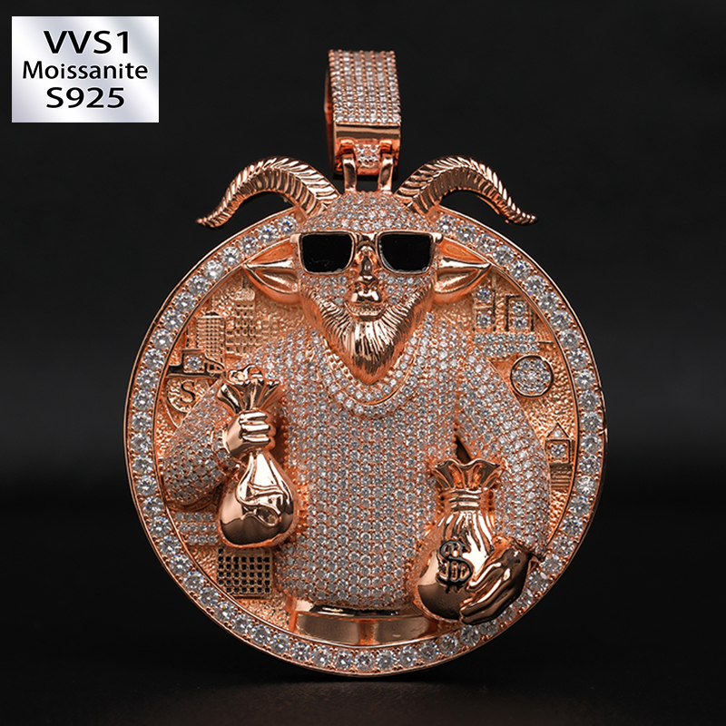Moissanite Sheep Take Money Bag Pendant