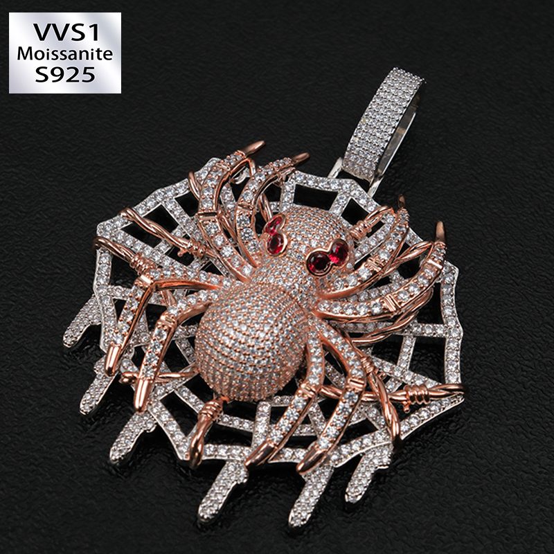 Moissanite Spider Pendant