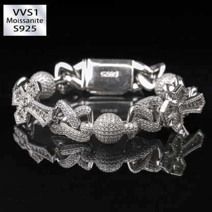 Moissanite Star Spliced Four-Leaf Clover Bracelet