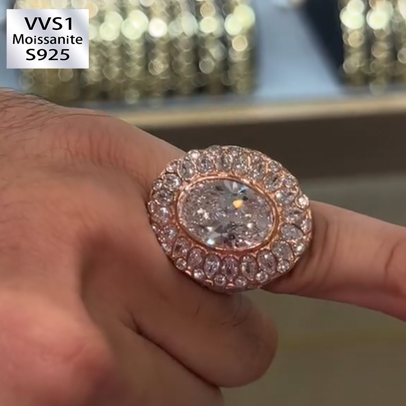 Crazy Big Oval Moissanite Ring