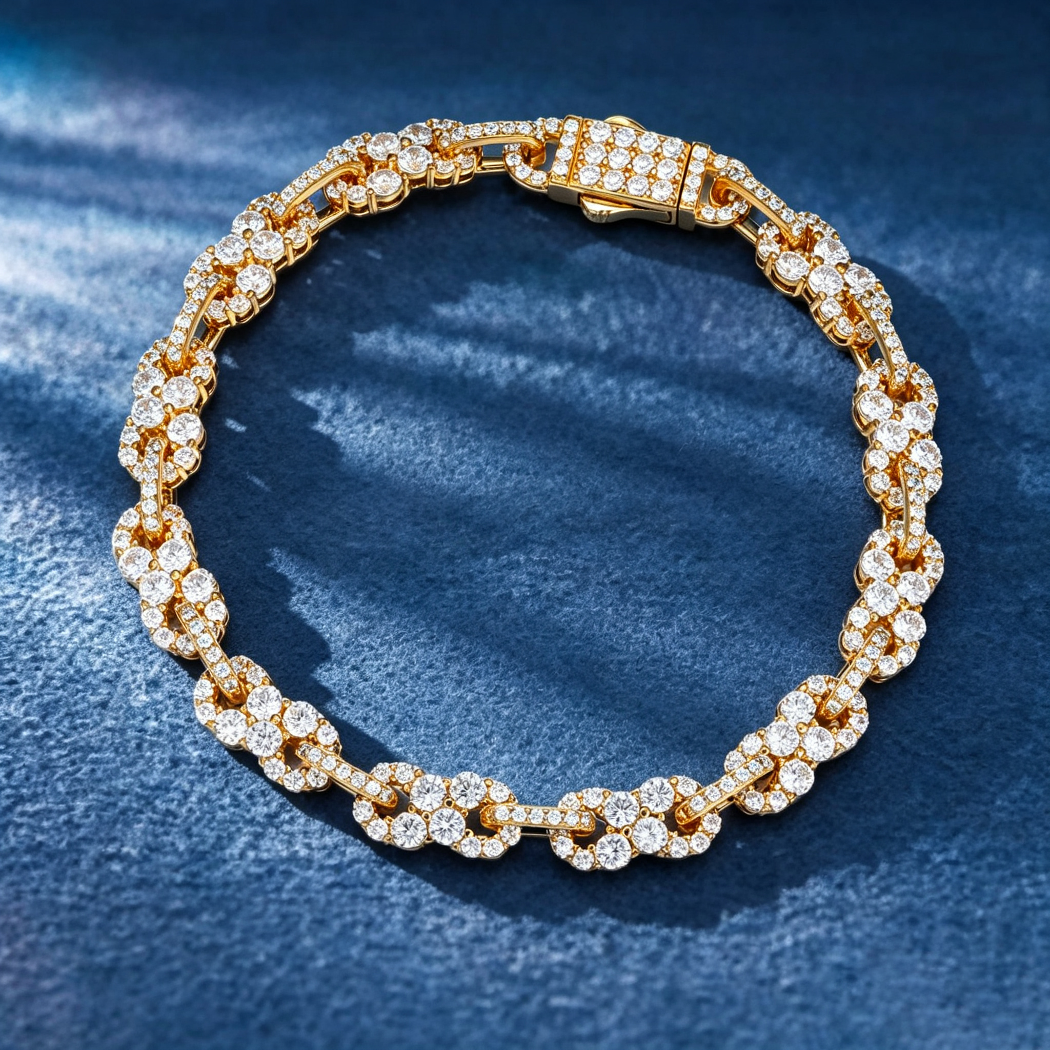 Moissanite Horizontal Figure 8 Infinite Cross Bracelet