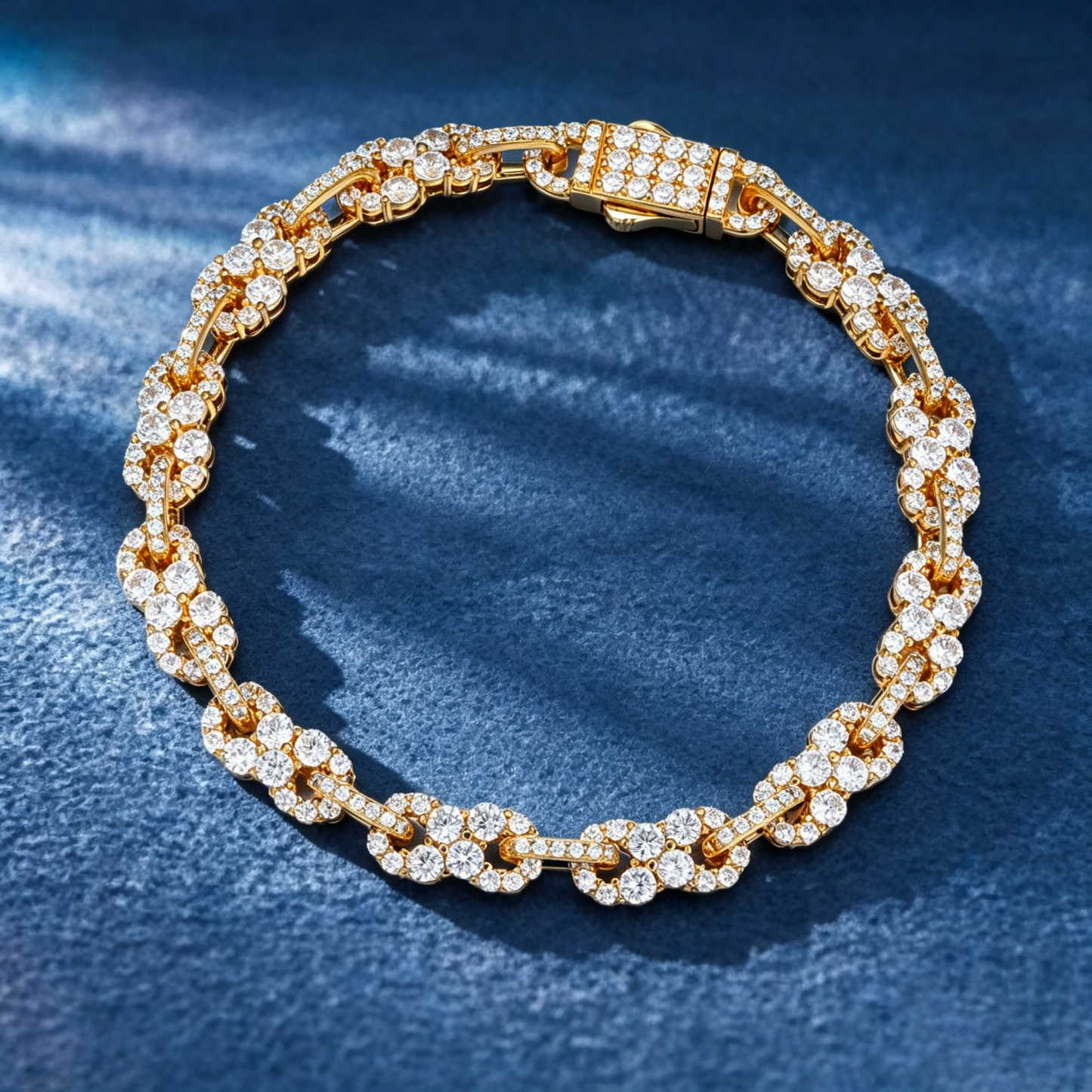 Moissanite Horizontal Figure 8 Infinite Cross Bracelet